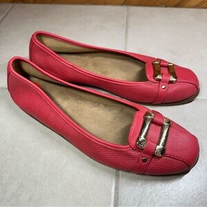 Aerosoles Pink Ballet Flats with Buckle Detail 9.5